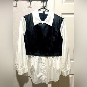 Venti 6 Italy Vegan Leather Dress Shirt Size Large